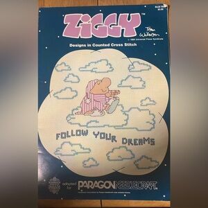 Vintage “Ziggy” cartoon Cross Stitch pattern book